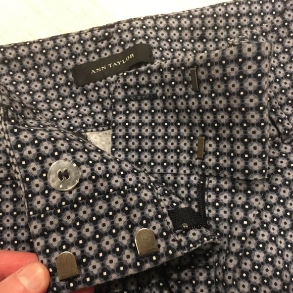 Ann Taylor Navy Pattern Trousers Stretch - Picture 11 of 16